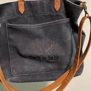 31 Canvas Tote with Brown Leather Straps